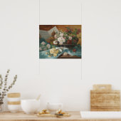 エレガントヴィンテージスチルバラ絵画フローラ ポスター (キッチン)