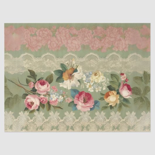 エレガントヴィンテージストライプデコペティッシュペーパー 薄葉紙 (正面)