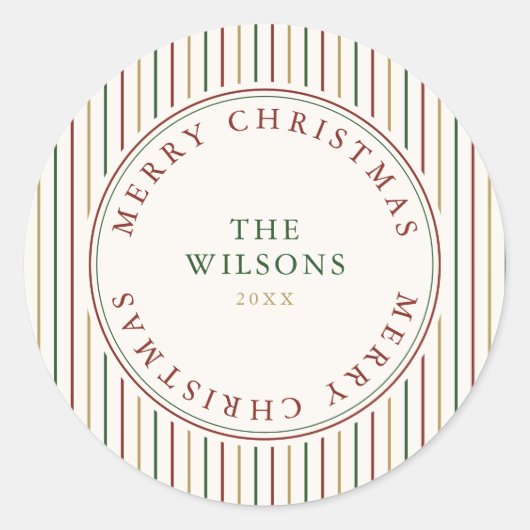 エレガントヴィンテージストライプ ラウンドシール (正面)