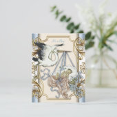 エレガントヴィンテージストーク男の赤ちゃんシャワー 招待状 (スタンド正面)