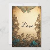 エレガントヴィンテージス素朴結婚クロール 招待状 (裏面)