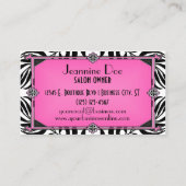 エレガントヴィンテージゼブラアールデコピンクダイヤモンド 名刺 (裏面)