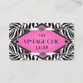 エレガントヴィンテージゼブラアールデコピンクダイヤモンド 名刺 (正面)