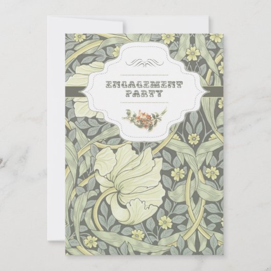 エレガントヴィンテージタイポグラフィ婚約パーティ招待状 招待状 (正面)