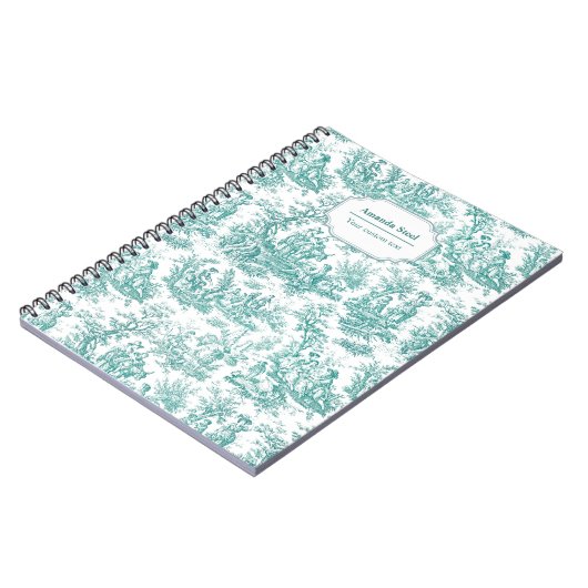 エレガントヴィンテージターコイズトワールデジュイ小 ノートブック (左側)