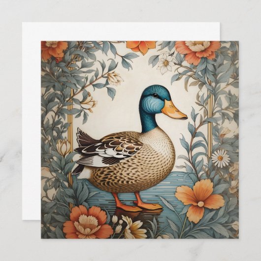 エレガントヴィンテージダックフローラデザイン (正面/裏面)