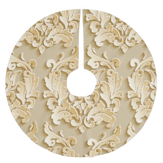 エレガントヴィンテージダマスクのパターンテクスチャ ブラッシュドポリエステルツリースカート (正面)