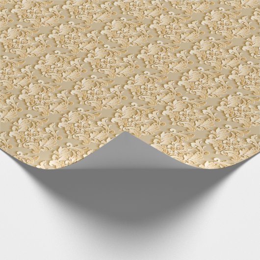 エレガントヴィンテージダマスクのパターンテクスチャ ラッピングペーパー (角)