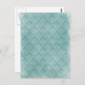 エレガントヴィンテージダマスク模様が白く色あせグランジた ポストカード (正面/裏面)