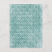 エレガントヴィンテージダマスク模様が白く色あせグランジた ポストカード (正面)