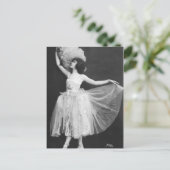 エレガントヴィンテージダンサー写真羽毛ファン ポストカード (スタンド正面)