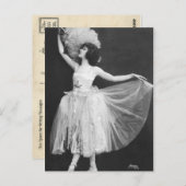 エレガントヴィンテージダンサー写真羽毛ファン ポストカード (正面/裏面)