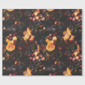 エレガントヴィンテージダークムーディオランダアートフルーツ ラッピングペーパー (フラット)