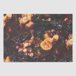 エレガントヴィンテージダークムーディオランダアートフルーツ 薄葉紙