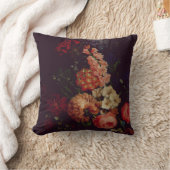 エレガントヴィンテージダークムーディオランダアートフローラ クッション (ブランケット)