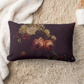 エレガントヴィンテージダークムーディオランダアートフローラ ランバークッション (ブランケット)