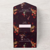 エレガントヴィンテージダークムーディフローラ結婚ズ オールインワン招待状 (外側)