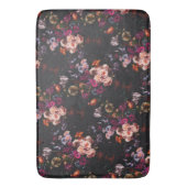 エレガントヴィンテージダークムーディブルゴーニュフローラ バスマット (正面縦)