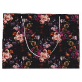 エレガントヴィンテージダークムーディブルゴーニュフローラ ラージペーパーバッグ (裏面)