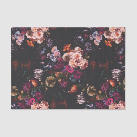 エレガントヴィンテージダークムーディブルゴーニュフローラ 薄葉紙 (正面)