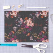 エレガントヴィンテージダークムーディブルゴーニュフローラ 薄葉紙 (クラフト)