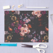 エレガントヴィンテージダークムーディブルゴーニュフローラ 薄葉紙 (クラフト)