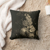 エレガントヴィンテージダークムーディベージュオランダフローラ クッション (ブランケット)