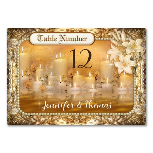 エレガントヴィンテージツインフレイムテーブル番号カード テーブルナンバー (正面)