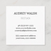 エレガントヴィンテージテクスチャー茶色スクエアビジネスカード スクエア名刺 (裏面)