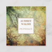 エレガントヴィンテージテクスチャー茶色スクエアビジネスカード スクエア名刺 (正面)