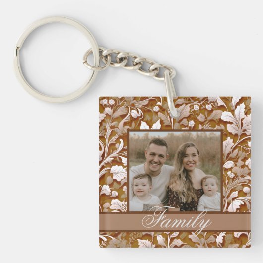 エレガントヴィンテージテラコッタ保フローラ キーホルダー (正面)