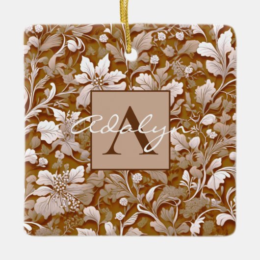 エレガントヴィンテージテラコッタ保フローラ セラミックオーナメント (正面)