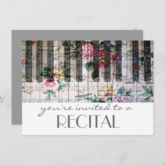 エレガントヴィンテージトレンディーガーリー発表会 招待状 (正面/裏面)