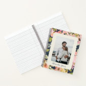 エレガントヴィンテージネイビーフローラパーソナライズされた写真 ノートブック (内部)