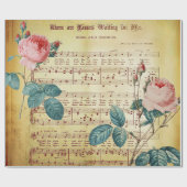 エレガントヴィンテージバラアンティークシート音楽ノート ラッピングペーパー (フラット)