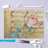 エレガントヴィンテージバラアンティークシート音楽ノート 薄葉紙 (クラフト)