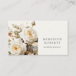 エレガントヴィンテージバラアンティークホワイト 名刺