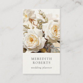 エレガントヴィンテージバラアンティークホワイト 名刺