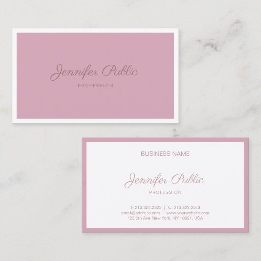 エレガントヴィンテージバラカラーハンドスクリプトテンプレート 名刺 (正面/裏面)