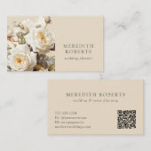 エレガントヴィンテージバラクリーム水平 名刺 (正面/裏面)
