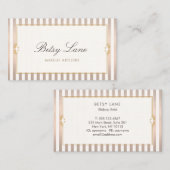 エレガントヴィンテージバラストライプ金ゴールド美しいサロン 名刺 (正面/裏面)