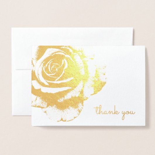 エレガントヴィンテージバラフローラありがとう 箔カード (封筒付き正面)