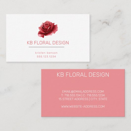 エレガントヴィンテージバラフローラ名刺 名刺 (正面/裏面)