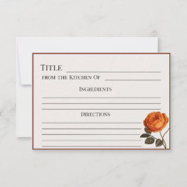 エレガントヴィンテージバラレシピカード印刷可能フローラ