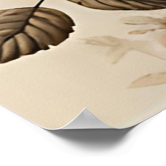 エレガントヴィンテージバラ植物美術プリントポスター ポスター (角)