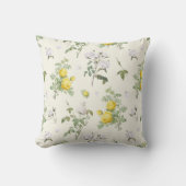 エレガントヴィンテージバラ白と黄 クッション (正面)