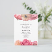 エレガントヴィンテージバラ結婚式招待状 ポストカード (スタンド正面)