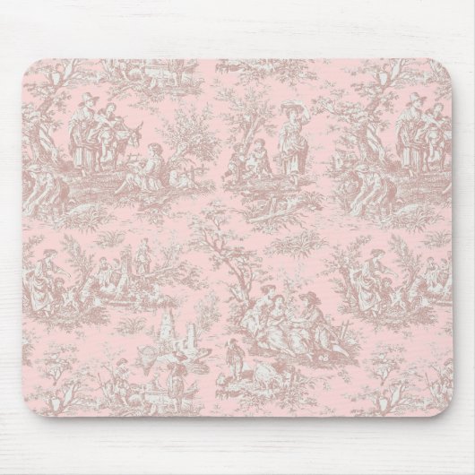 エレガントヴィンテージバラ金ゴールドトイルドジュイ マウスパッド (正面)