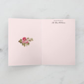 エレガントヴィンテージバラ（Monogram-Maroon背景付き） ノートカード (内部)