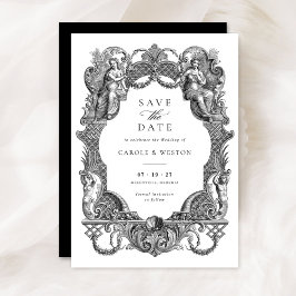 エレガントヴィンテージバロ結婚クフローラ救の日付 招待状